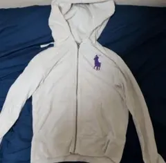 希少 Ralph Lauren ホワイト フルジップパーカー yoko fwm - メルカリ