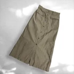 カルバンクライン　タイトロングスカート ボタン付き　綿ベージュ28（D4①