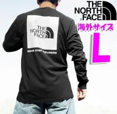 ノースフェイス ロンT 長袖Tシャツ 海外L 日本XL相当 黒/白 box