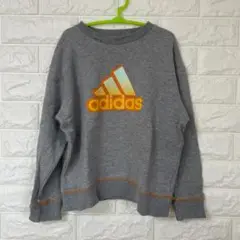 adidas アディダス グレー トレーナー ロゴプリント サイズ120