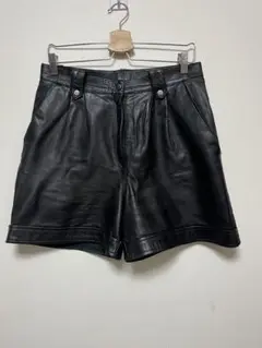本革　レザーショートパンツ 黒　サイズ42 y2k 古着