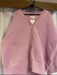 長袖　カーディガン　ピンク　ロング丈
