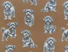 【ゆきちゃん限定】X2487-1 マルプー シルバー ブラウン 生地 1m