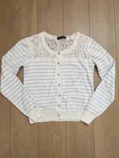 Sorridere レース　ボーダー　カーディガン