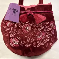 未使用タグ付き　ANNA SUI フランフラン　刺繍入りベルベットバッグ