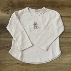 長袖トップス ワッフルトップス ピンク 95センチ 古着