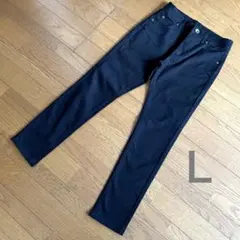 ブラック スリムフィット カジュアルパンツL