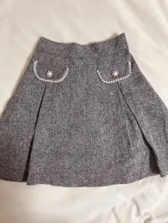 INGNI 装飾ボタンツイードタックフレアスカート