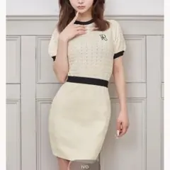 Darich ダーリッチ バックオープンアイレットニットミニワンピース