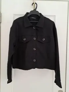 クロップドジャケット シャツ ブラック オシャレ M