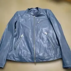 BLUE TORNADO レザージャケット 山羊革 ネイビー Lサイズ