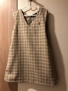 EAST BOY チェック柄 ジャンバースカート　ベージュ