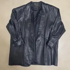 【古着】牛革レザージャケット ミドル丈コート　　メンズ