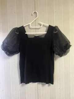 INGNI 黒トップス シアー袖 M 美品 Black