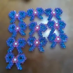 アクアビーズ完成品蝶々リボン10個勉強道具に送料込み