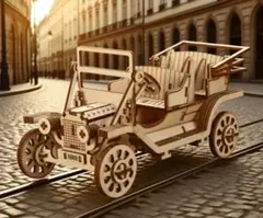 3D立体パズル 木製パズル レトロクラシックカー 新品