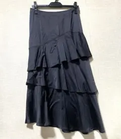 リツコシラハマRITSUKO SHIRAHAMA Mフレアロングスカート 黒のサムネイル