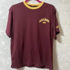 adidas 半袖 Tシャツ バーガンディ イエロー