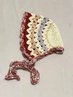 春夏用　ベビー　赤ちゃん　ボンネット　帽子　ハンドメイド　カラフル