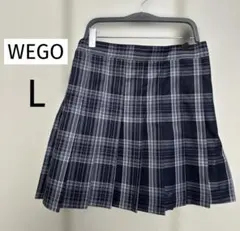 WEGO ウィゴー チェック柄 スクールプリーツスカート L 紺✖︎灰色✖︎青✖︎白