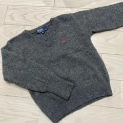 【Polo by Ralph Lauren 】ジャンク品グレーセーター 100