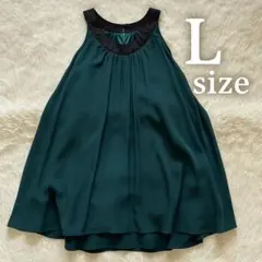 L.R 　ノースリーブワンピース　ダークグリーン