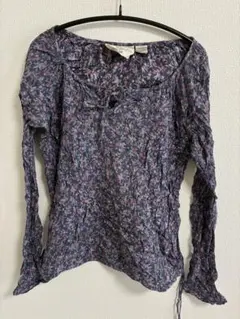 H&M L.O.G.G. 小花柄シワ加工ブラウス チュニック Lサイズ