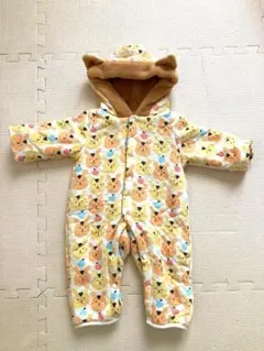 futafuta フード付きフリースロンパース 70cm