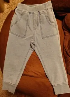 GU インディゴカットソージョガーパンツ 100cm 子供服 キッズ デニム