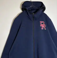 NIKE ナイキ カレッジ刺繍ロゴ　ダブルファスナー　ジップアップパーカー