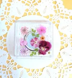固まるハーバリウム ❁お花のマグネット❁(大)②ピンク系