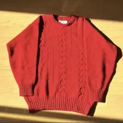 90s スコットランド製 glengair ウール100% セーター ニット 赤