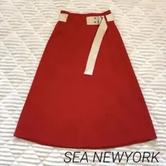 sea New York ♡ ベルト付 フレアスカート 赤 Aラインのサムネイル