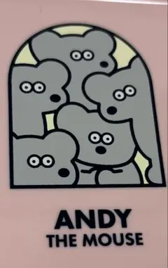 ねずみのアンディ　ANDY THE MOUSE コンパクトケース ピンク✖️黄色