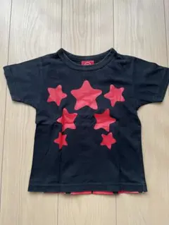 OJICO 星柄 Tシャツ ブラック/レッド　中古