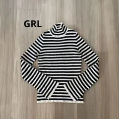 タートルネック リブ編み セーター ブラック・ホワイト