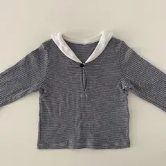 プチバトー　セーラーカラー ボーダー 長袖カットソー