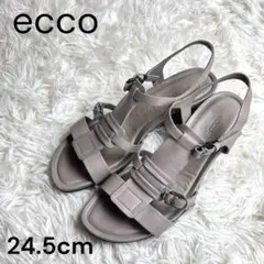 【美品】✨エコー ECOO ウェッジソール ストラップサンダル レザー グレー