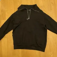 HARE ハーフジップ ブラック スウェット Sのサムネイル