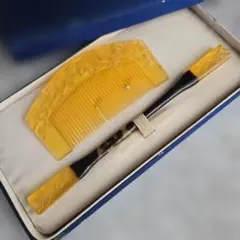 アンティーク　鼈甲風　櫛　笄　御所車　かんざし　金寿　髪飾り　和装小物　Z2