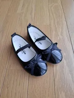 リボン付きブラックフォーマルシューズ