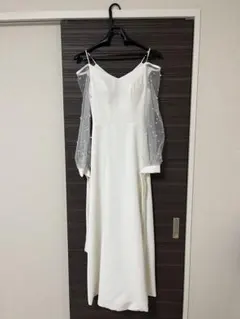 ウェディングドレス　パール装飾　前撮り