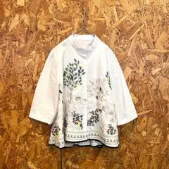 APAISER 長袖シャツ 七分袖 綿100% ホワイト レディース M〜L