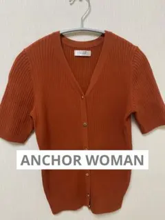 ANCHOR WOMAN リブニット 半袖 オレンジ