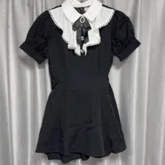 アンクルージュ　ラッフルフリルフレアーコンビネゾン　Mサイズ　ブラック