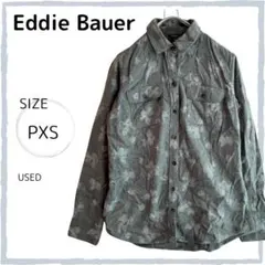 【Eddie Bauer】シャツ 米国 綿　プリント PXS グレー メンズ