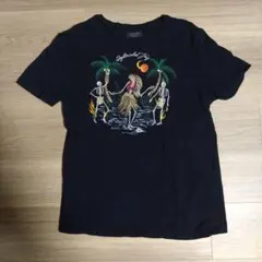 ZARA ダンシングスケルトン刺繍 Tシャツ ブラック