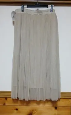 ベージチュール　プリーツスカート 3L