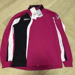 新品　asics XAT165 ジャージ Sサイズ プラムレッド×ブラック