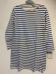 ★Loytaa ボーダー　ワンピース　チュニック　M　ブルー　ロング丈★